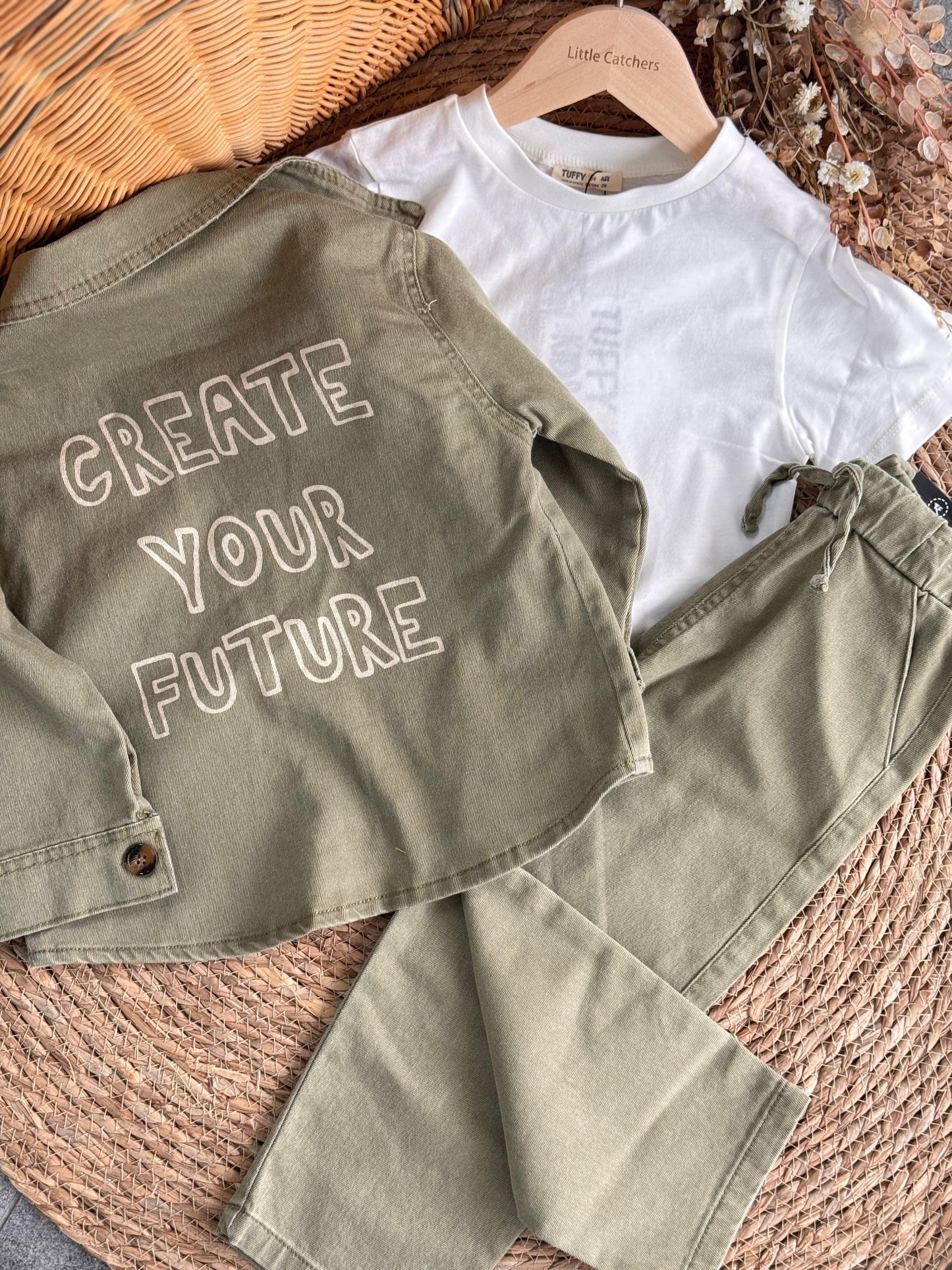 Future Denim Set-Sage green