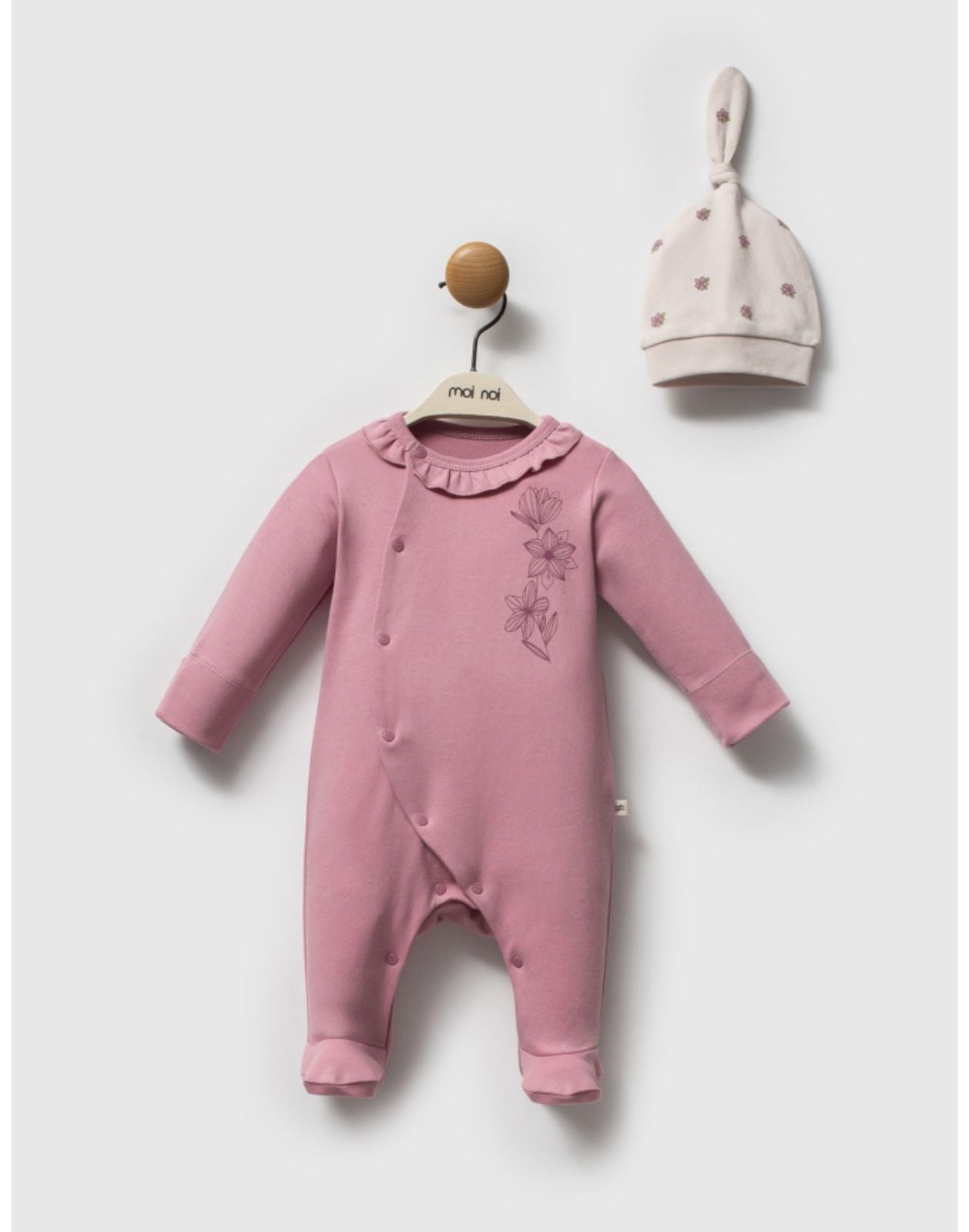 Flowers Overall With Hat -Pink