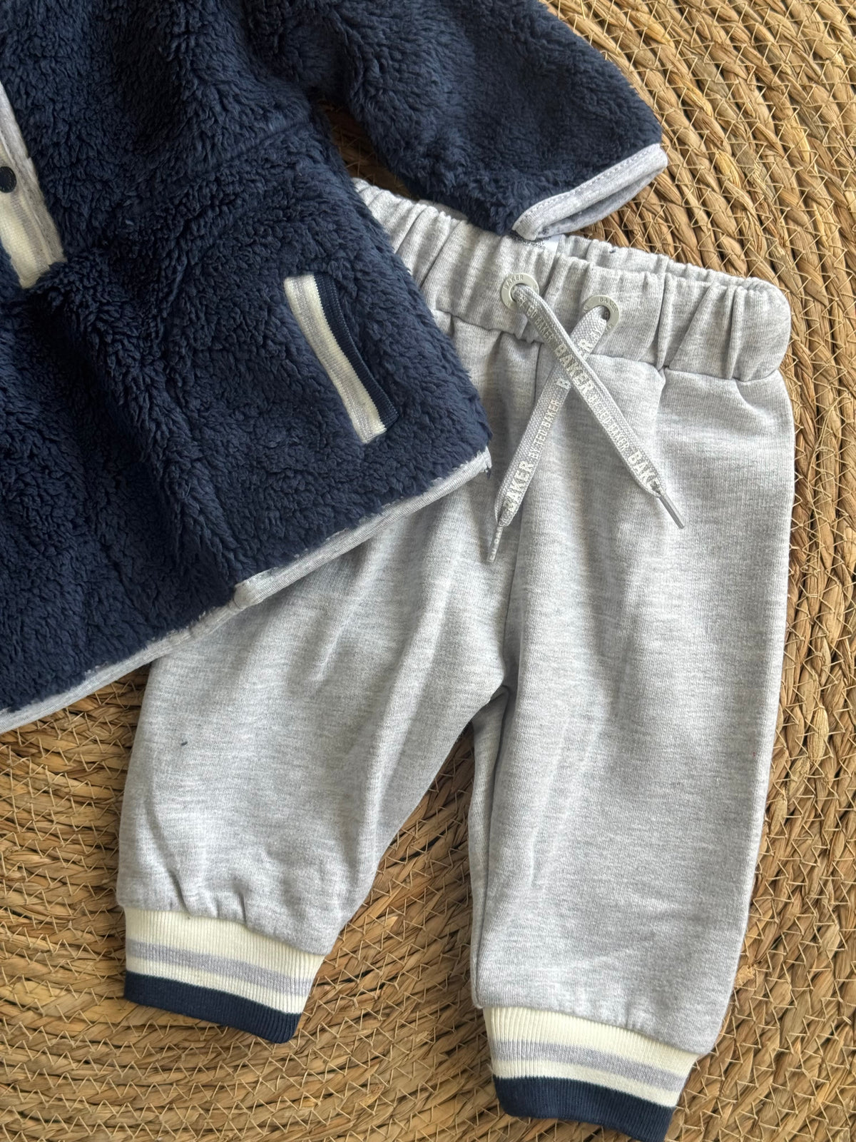 Sherpa Jogger Set - Navy Blue