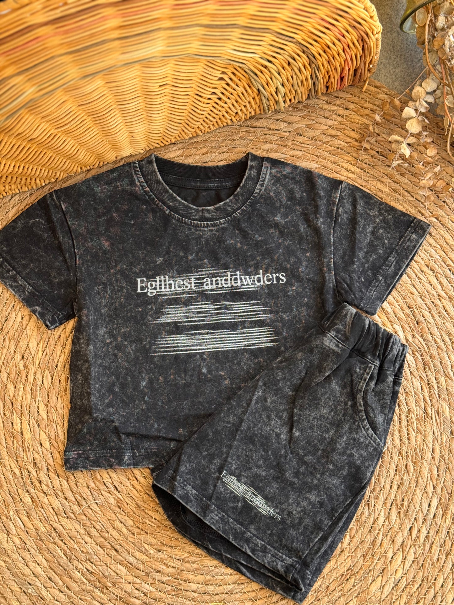 Acid-Wash Graphic Set-Black
