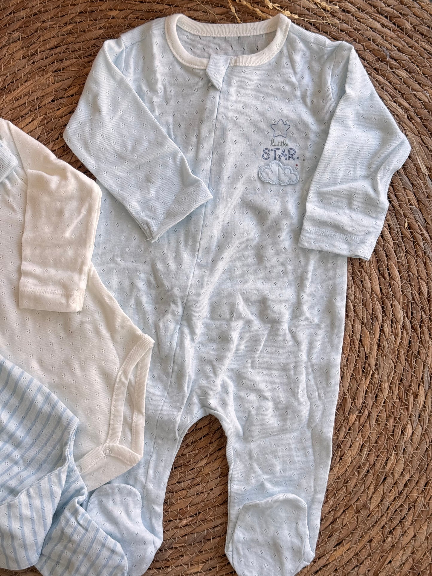 Moon & Star Cotton Set of 4pcs-Light blue