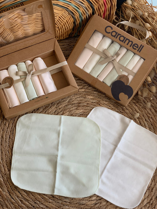 Burping Cloths - Set of 7 pcs - Mint And White