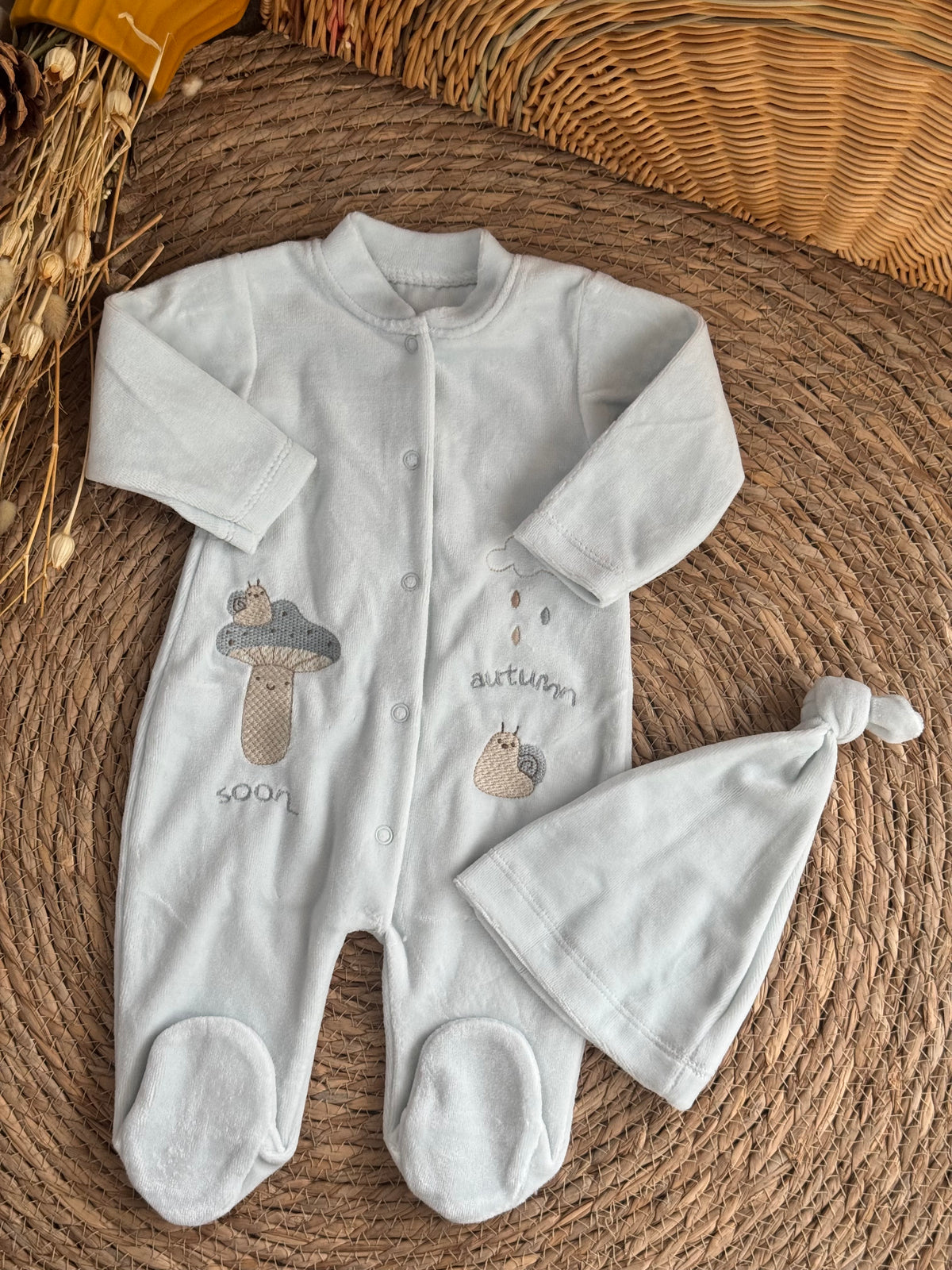 Autumn Velvet Overall-Blue