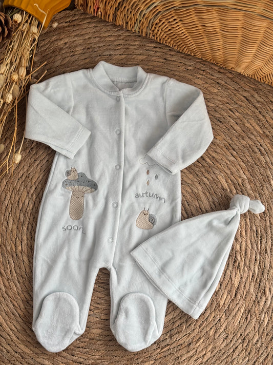 Autumn Velvet Overall-Blue