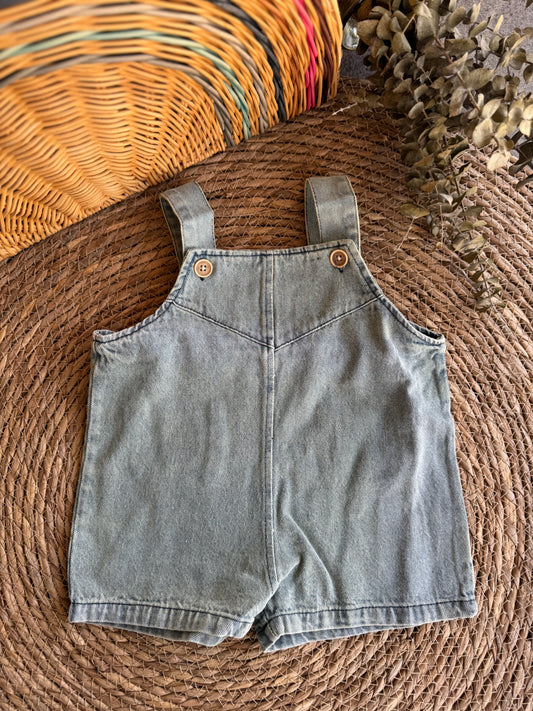 Denim jumpsuit short-mint