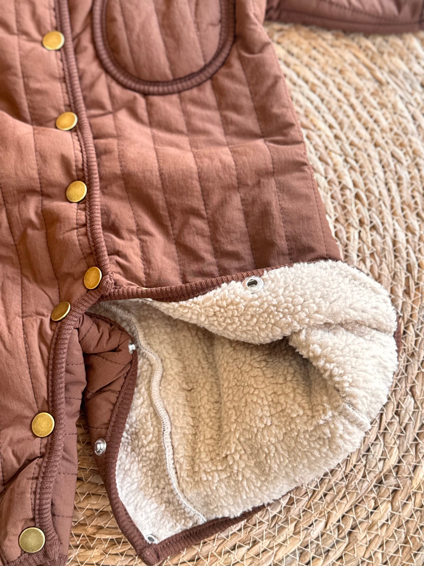 Brown Sherpa Jumpsuit