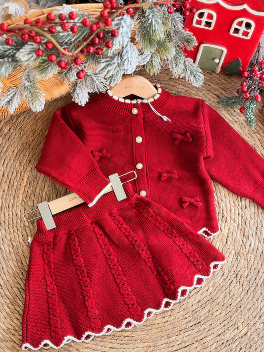 Holly Red Knitted Set
