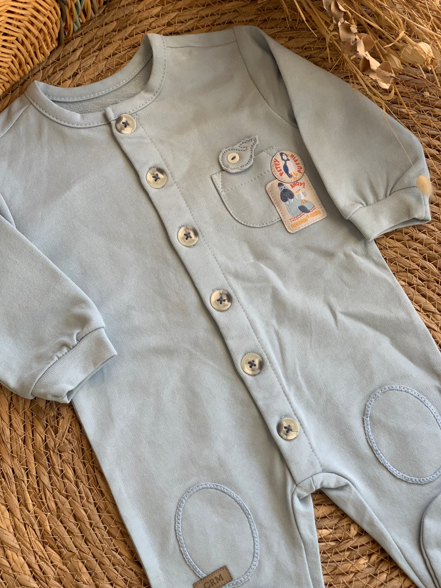 Petey Puffin Overall - Light Blue