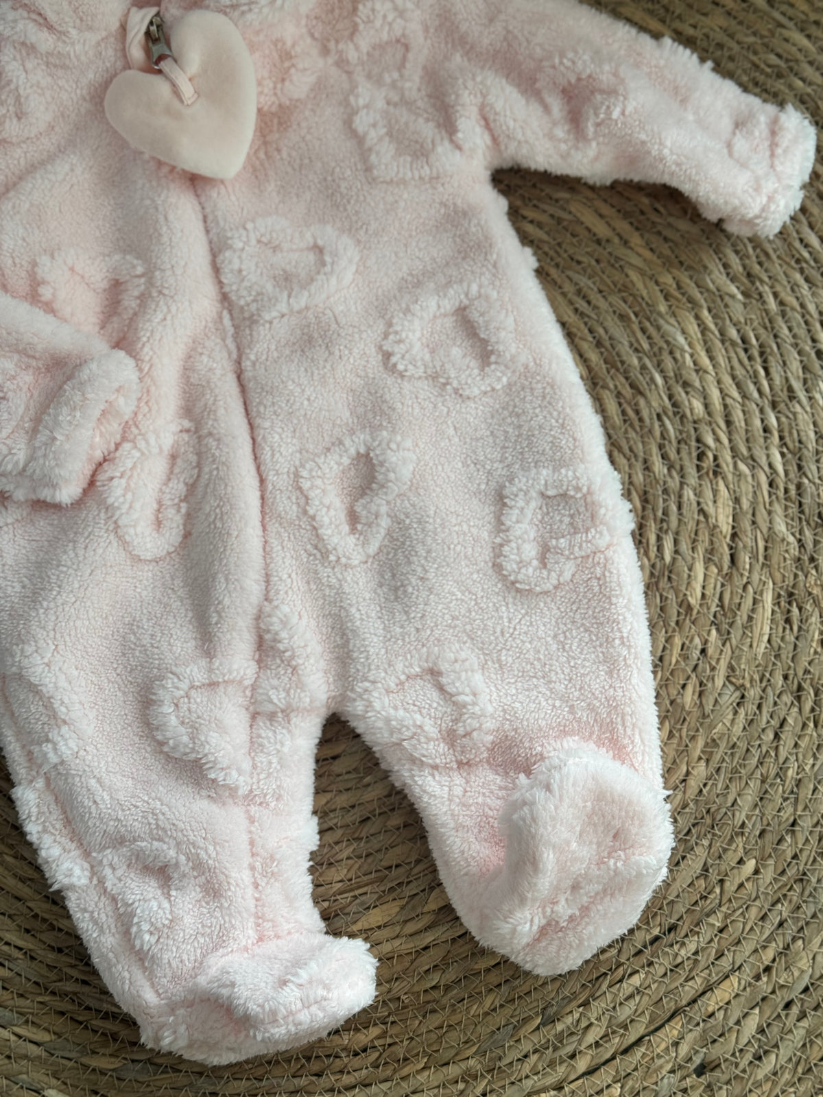 Heart fleece Overall-Pink