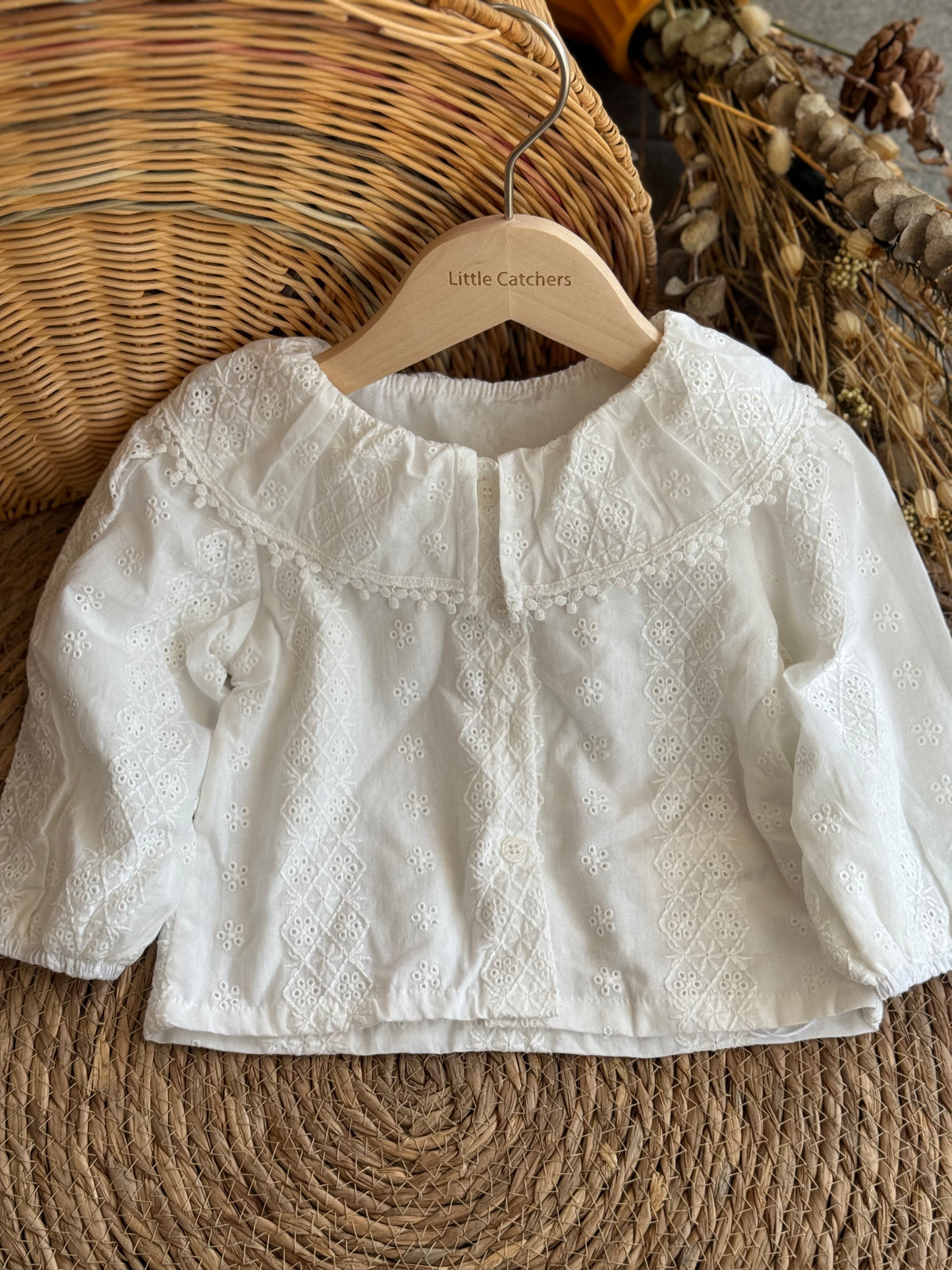 Ivory Bloom Blouse-White