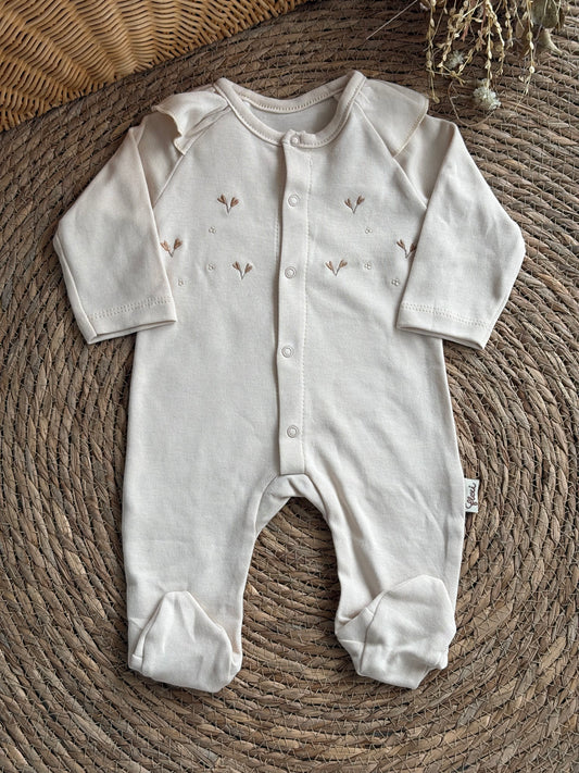 Meadow Ruffle Overall-Beige