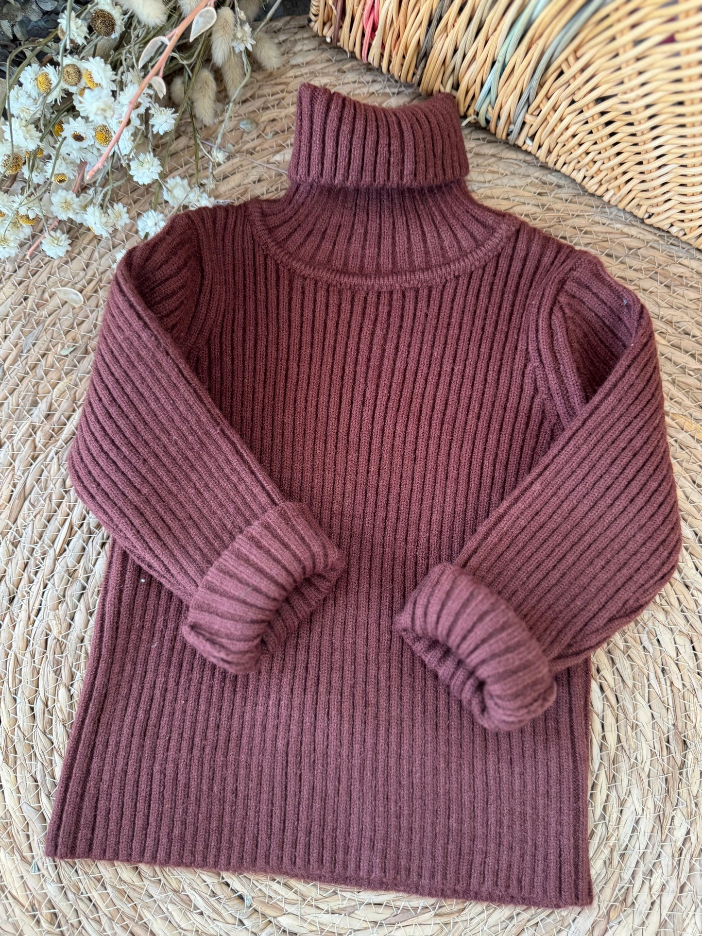 Ribbed Turtleneck Baby Sweater