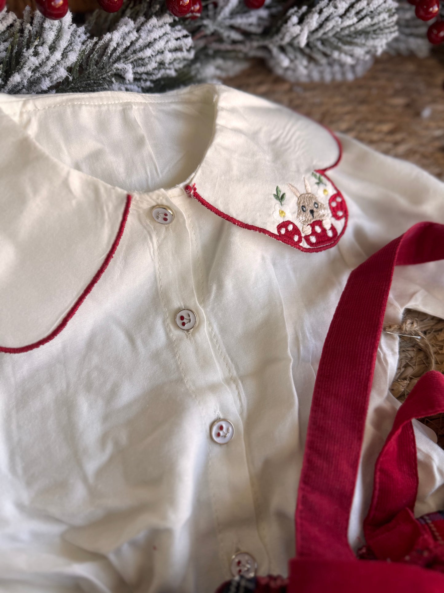 Little Christmas Plaid Dress Set – Red & White