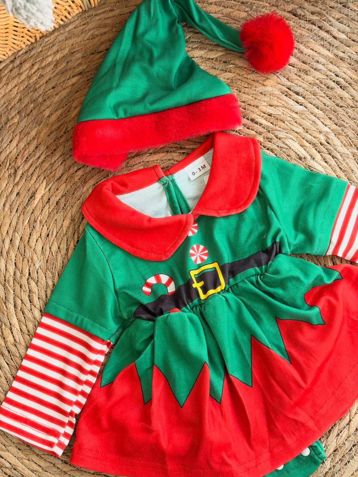 Christmas Elf Dress & Hat Set