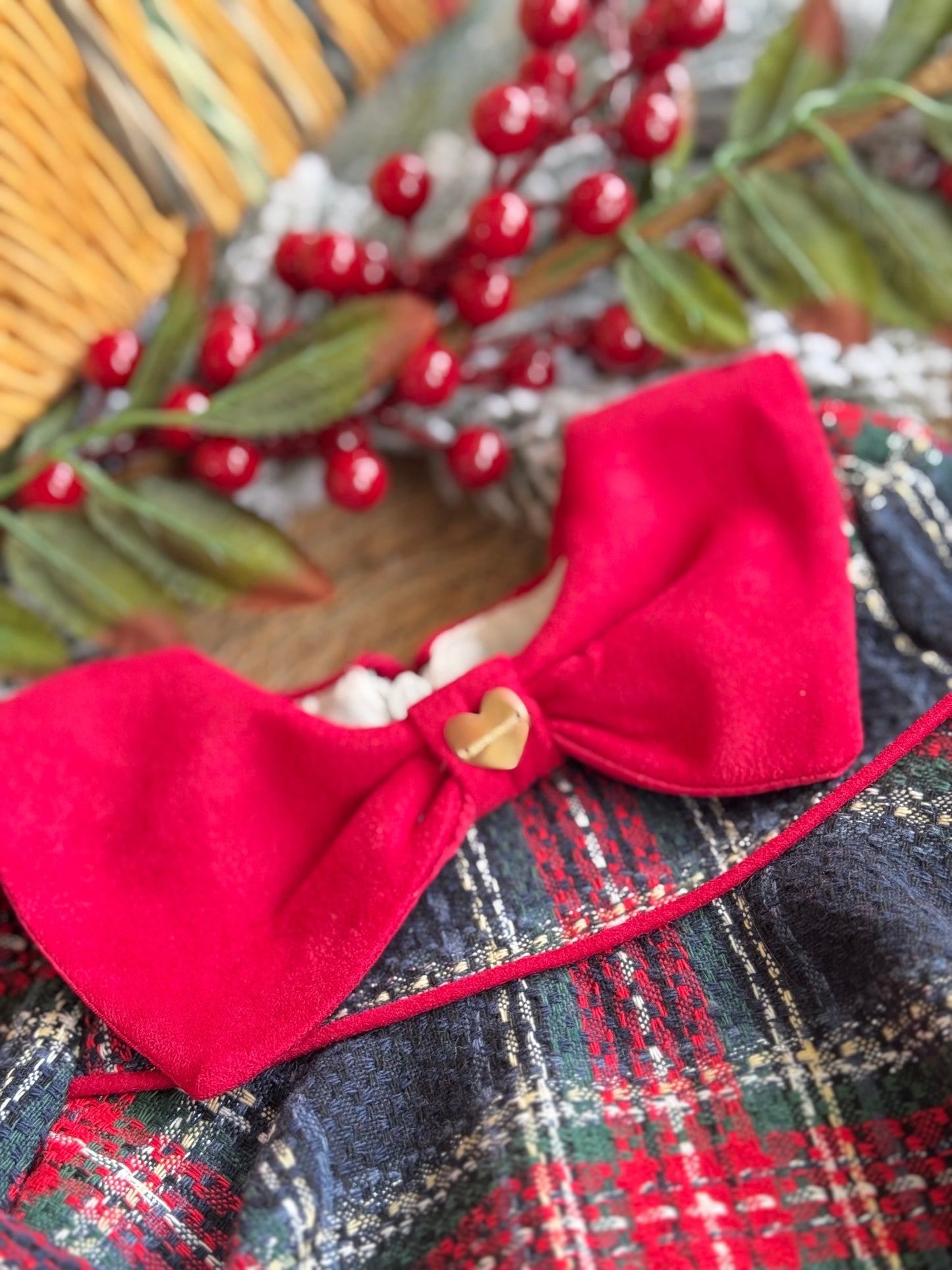 Little Festive Bow Dress – Tartan Red
(Without ballerina)