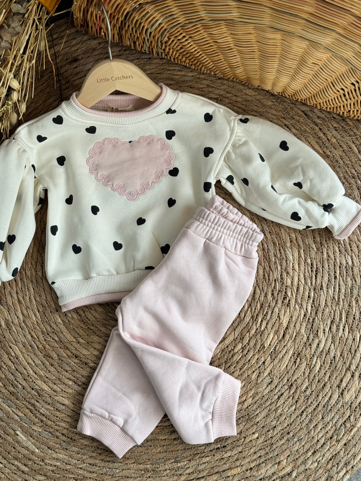 Heart Set fleece inside