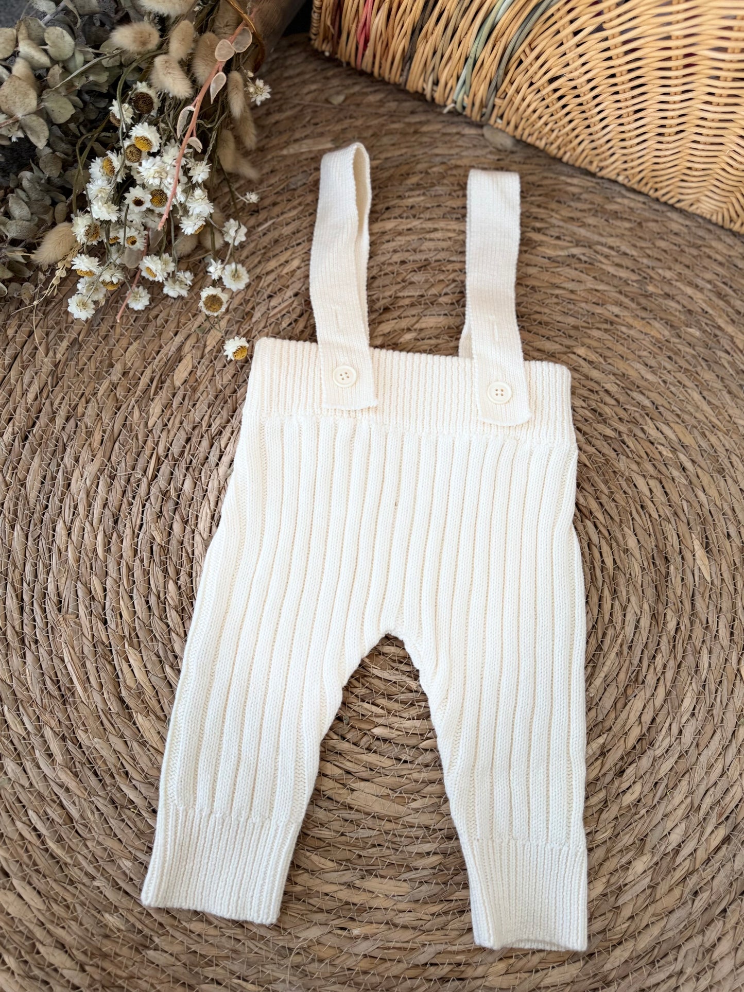 Knit Suspender Baby Pants