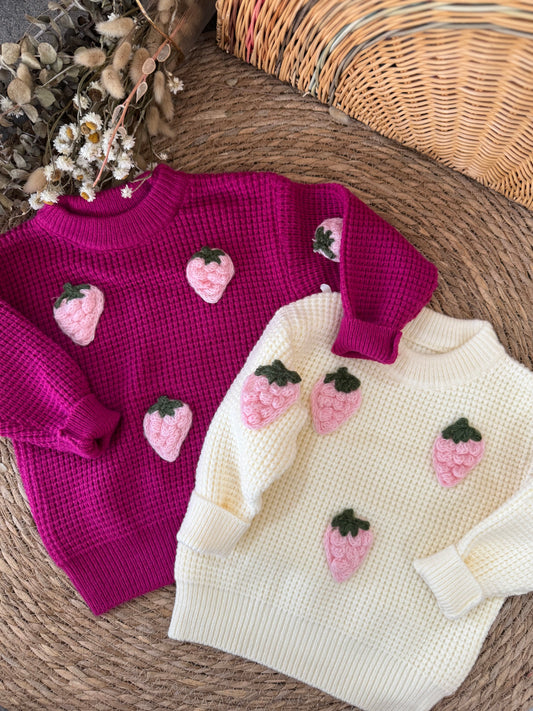 Strawberry knitted sweater