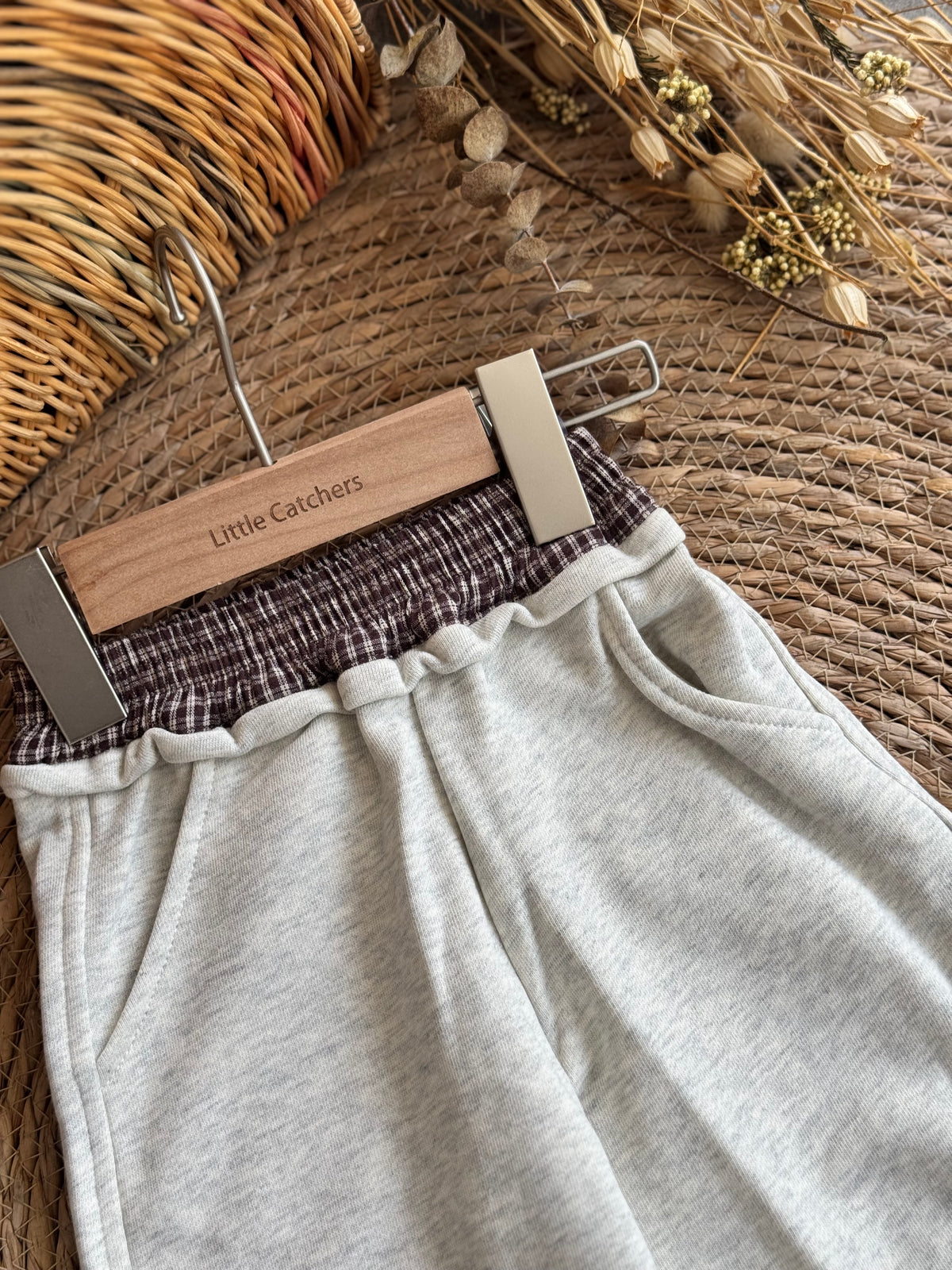 Ruffle Waist Sweatpants-Grey