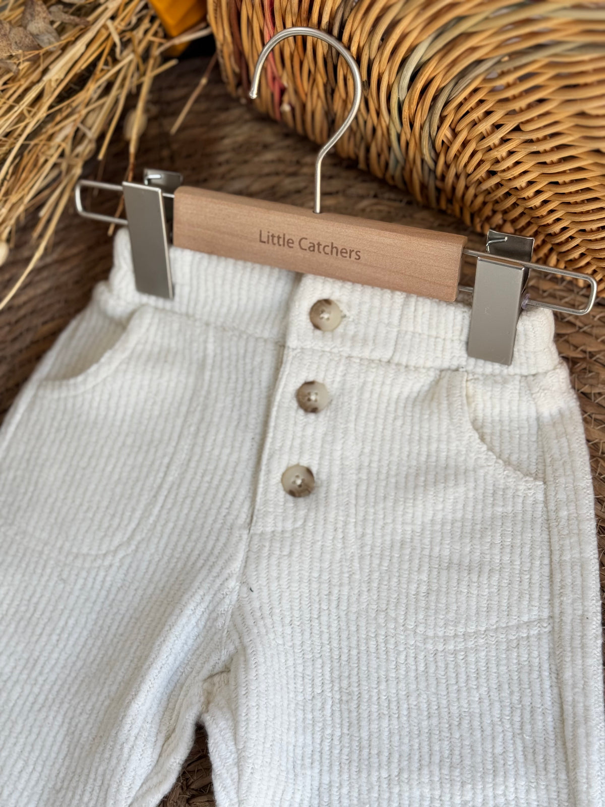 Ribbed White Pants