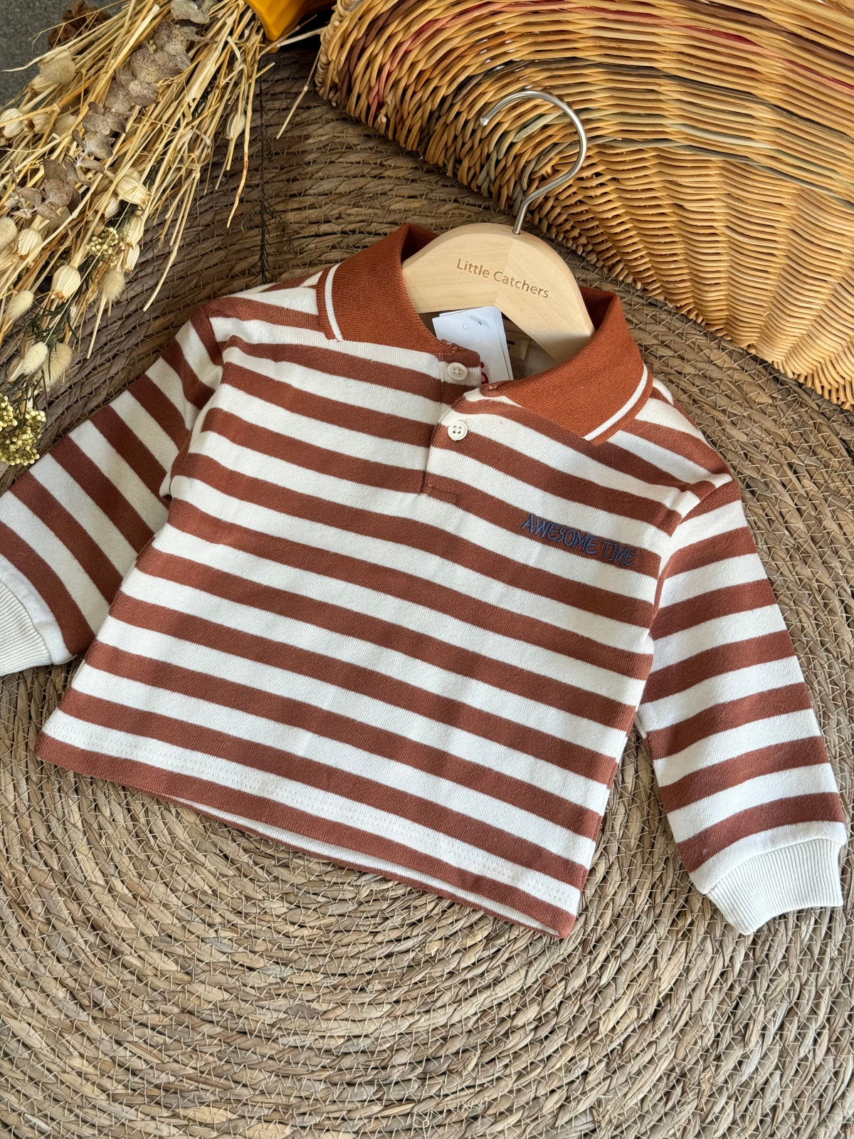 Polo Tshirt-bric and white