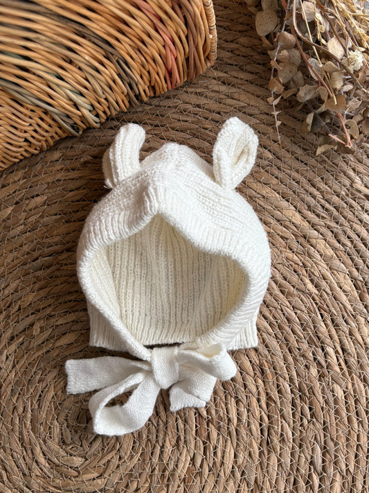 Cozy Cotton Knitted Hat-White