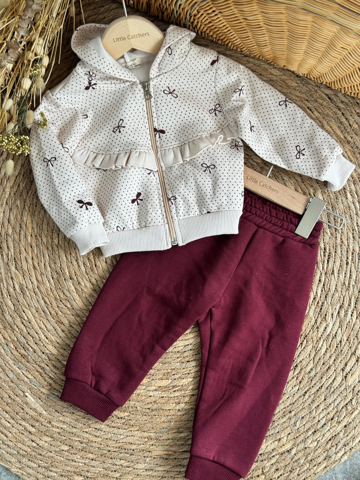 Burgundy Bow Set