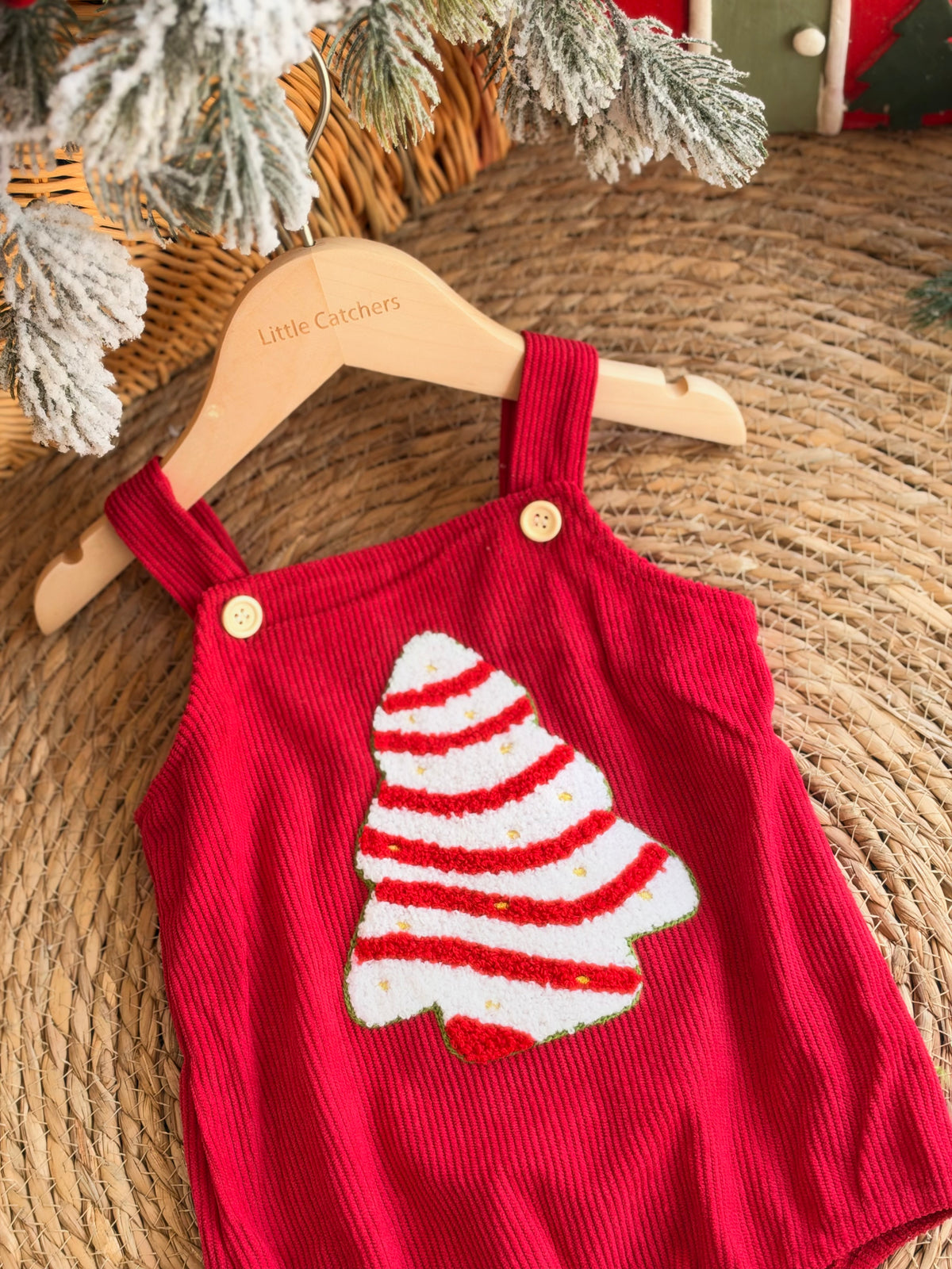 Red Christmas Tree Romper
