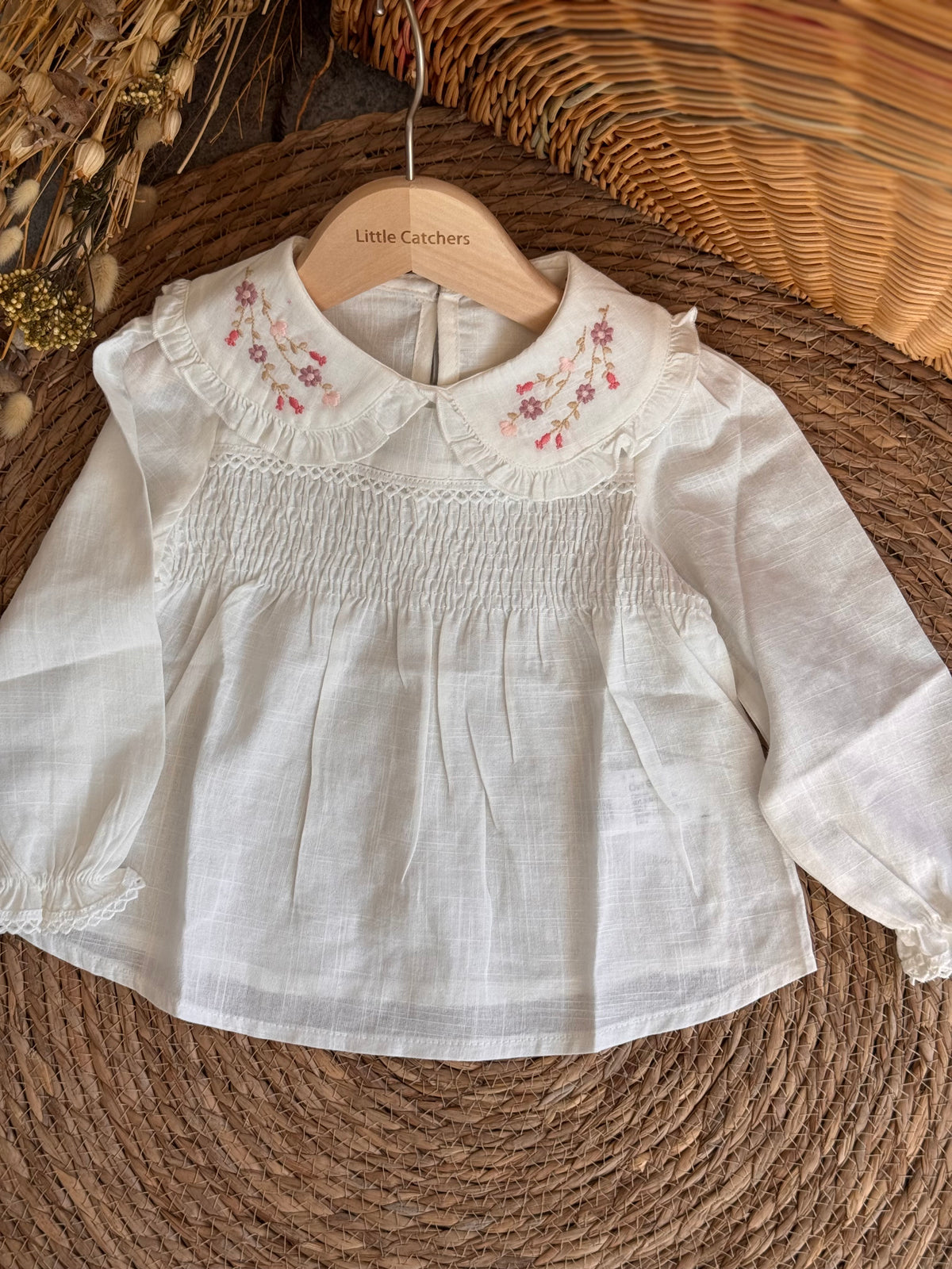 Floral Ruffle Collar Top