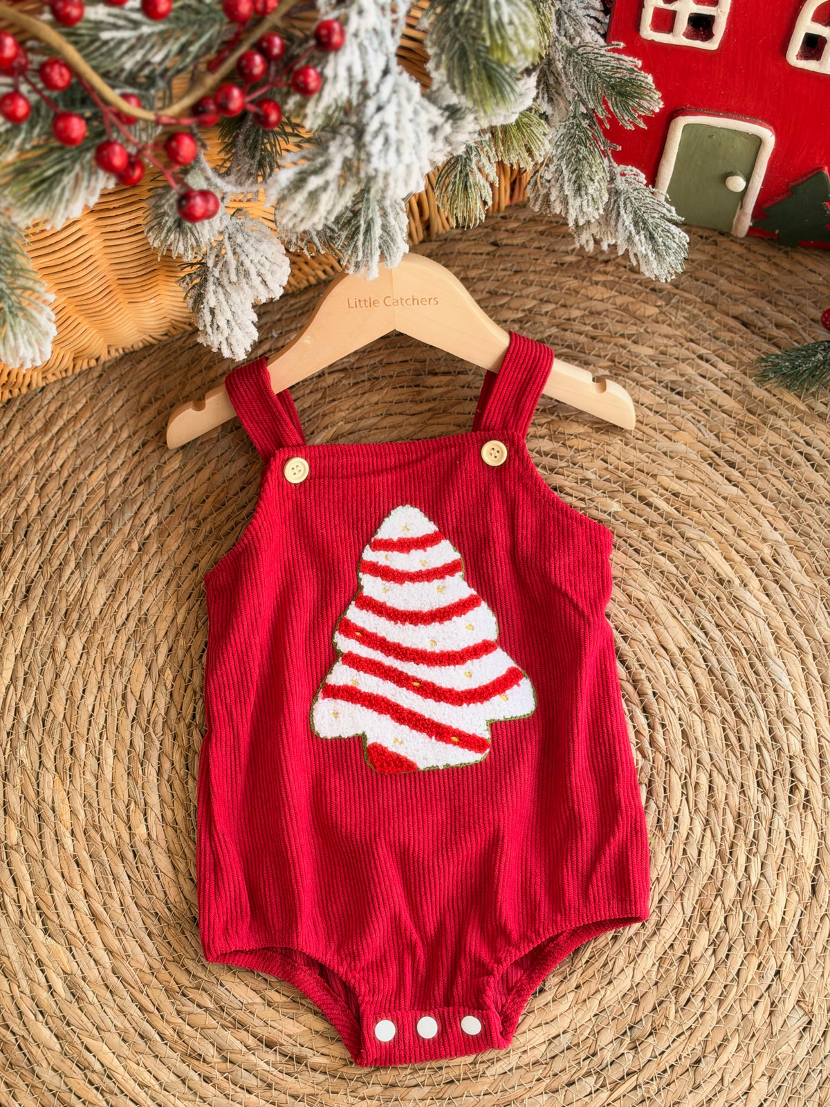 Red Christmas Tree Romper