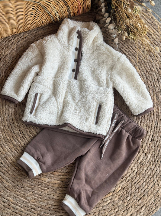 Sherpa Jogger Set - Brown