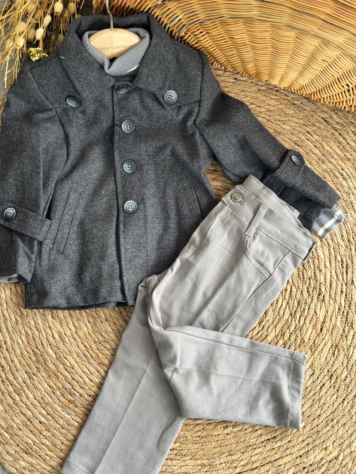 Smart Jacket & Pants Set-Grey