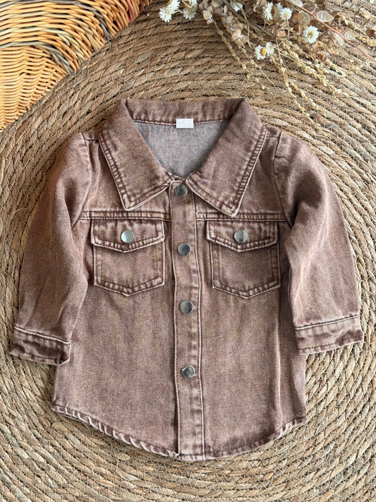 Rustic Denim Button-Down Shirt