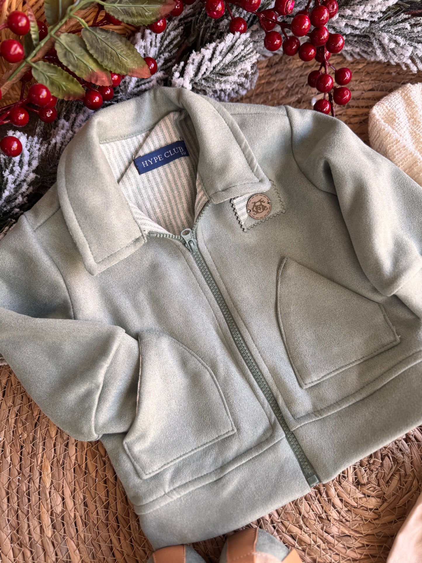 Little Sage Winter Outfit set of 4 pcs – Green & Beige