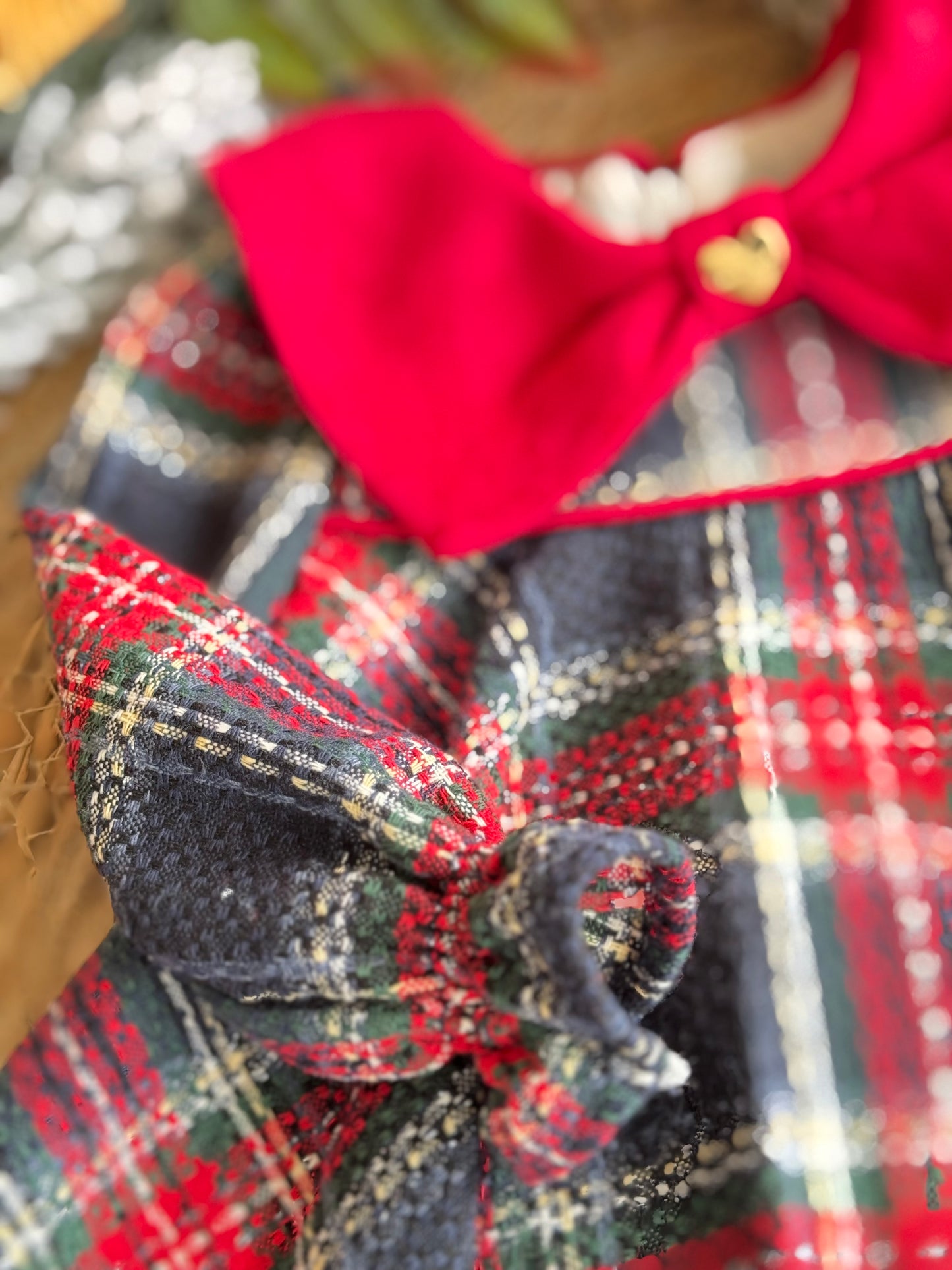 Little Festive Bow Dress – Tartan Red
(Without ballerina)