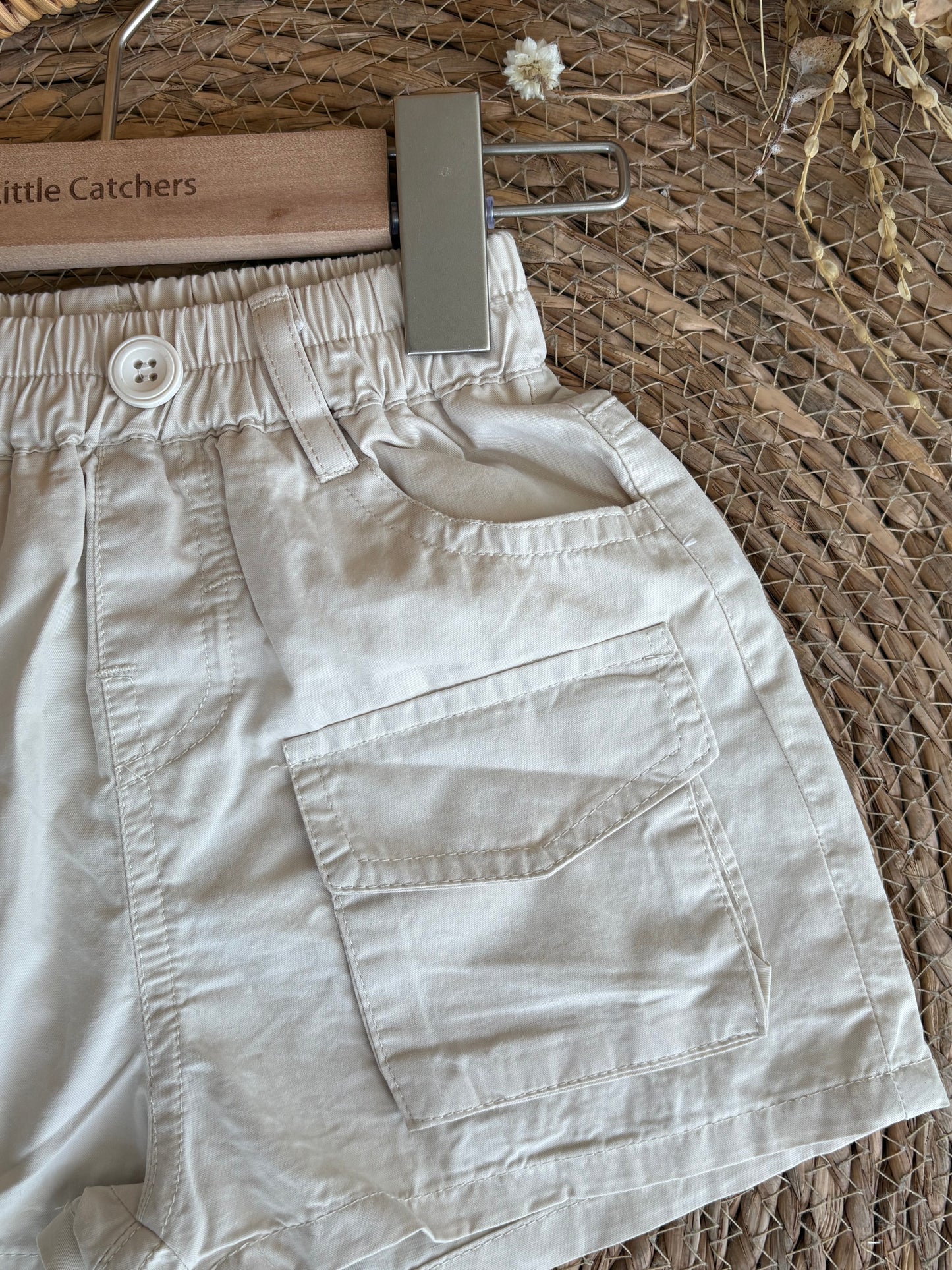 Beige Cargo Shorts