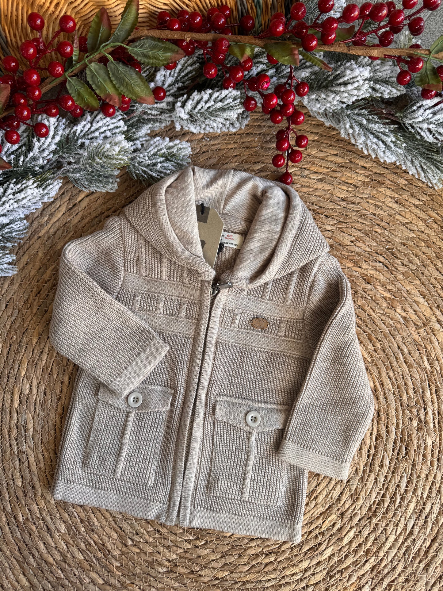 Little Cozy Knit Hooded Cardigan – Beige