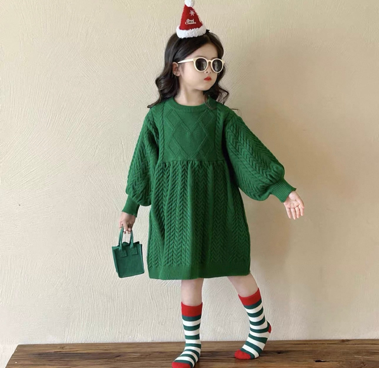 Emerald Knit Dress – Christmas Edition
