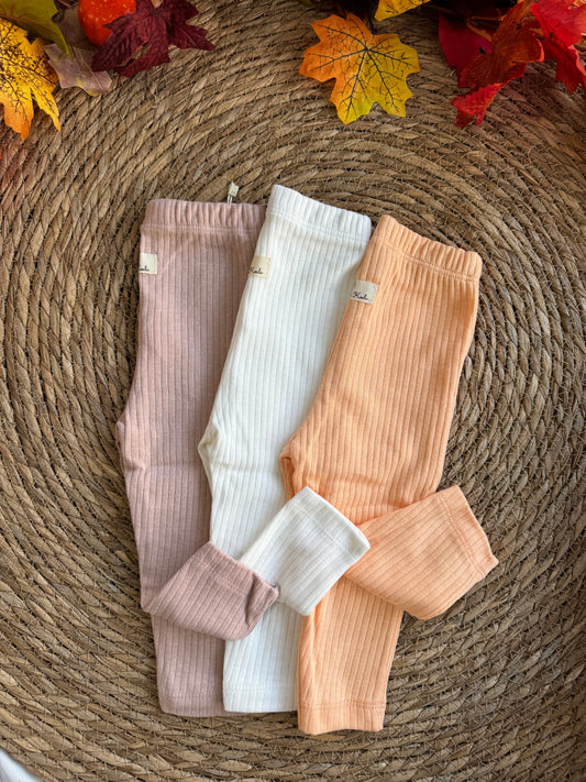 Ribbed Cotton Leggings set of 3 pieces