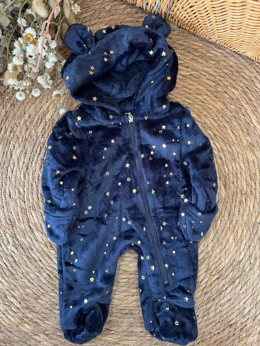 Midnight Starry Bear Baby Onesie