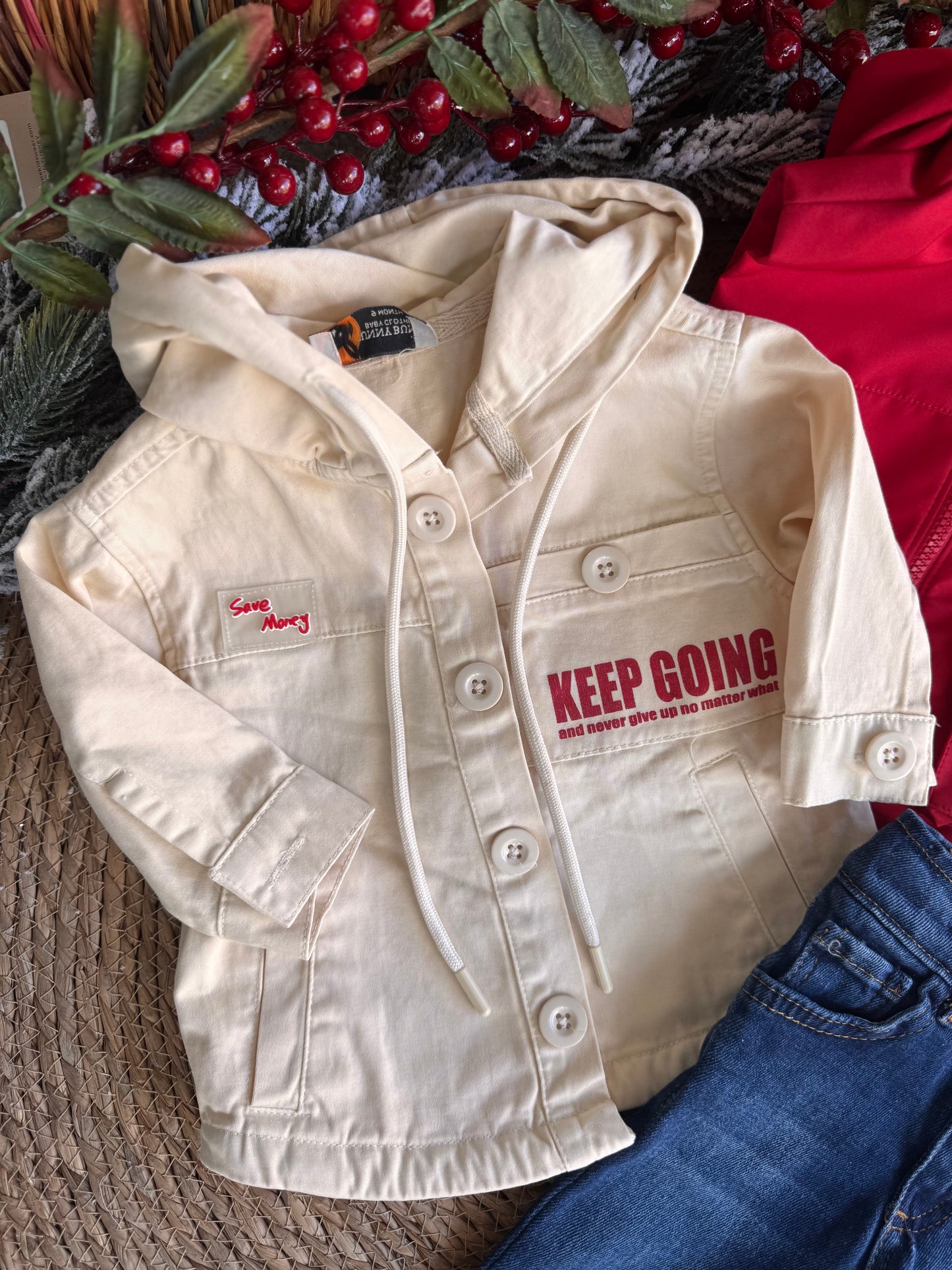 Little Everyday Explorer Outfit set of 4 pcs– Red & Denim