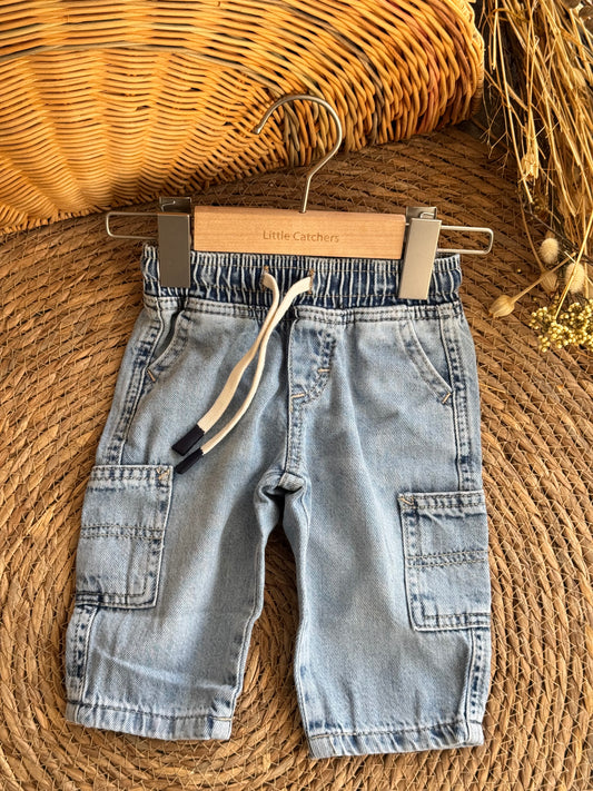 Cargo denim pants