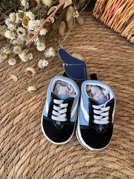 Classic Baby Sneakers – Black & Blue