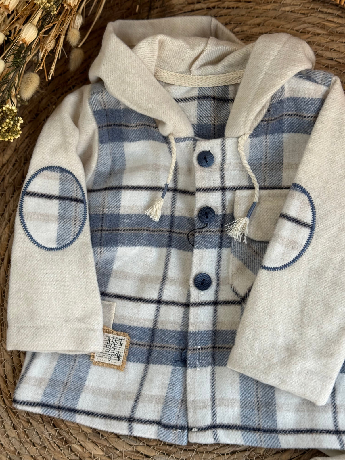 Blue Plaid Shirt & Graphic Tee Set of 3pcs
