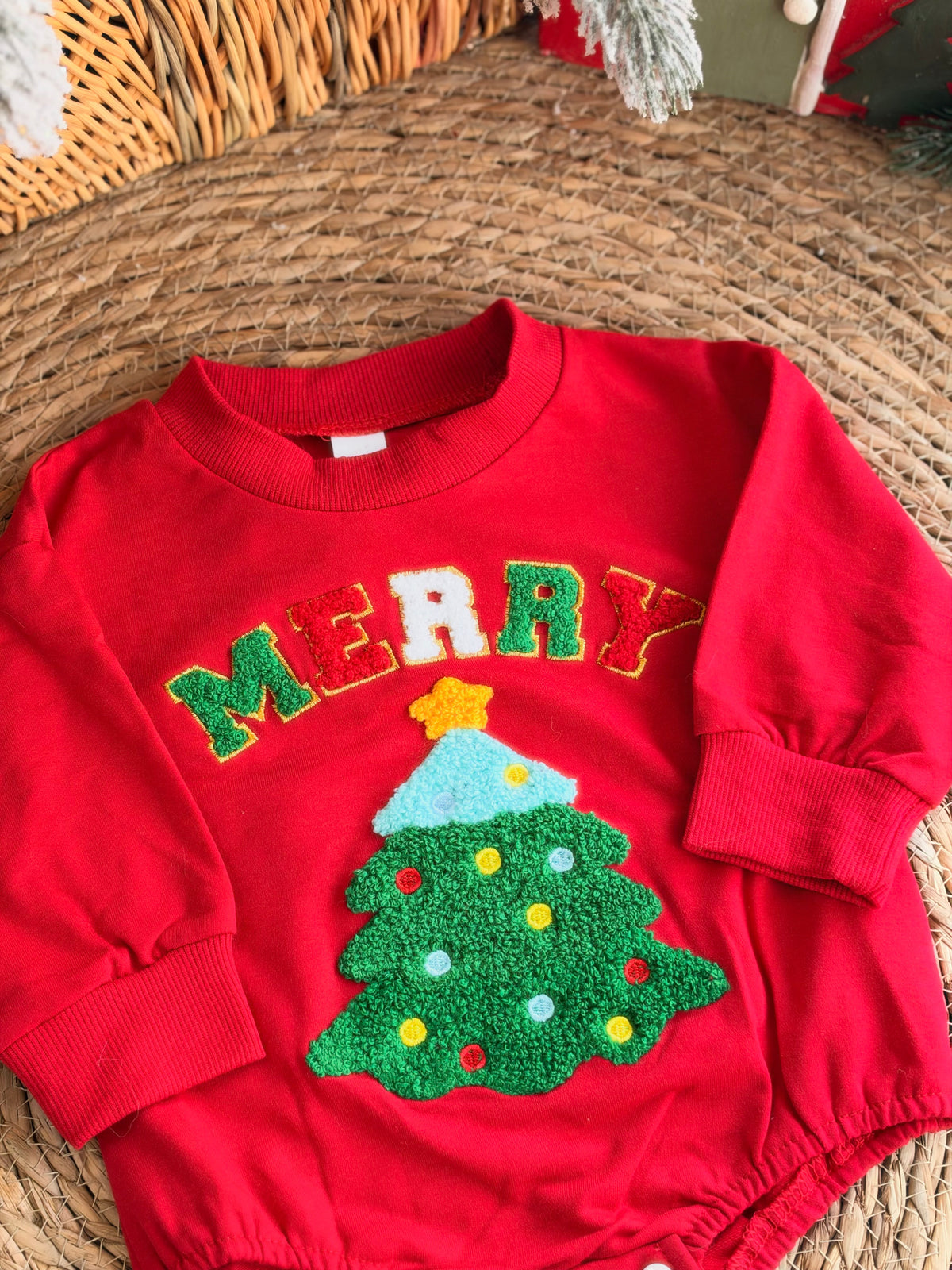Christmas Tree Red Romper