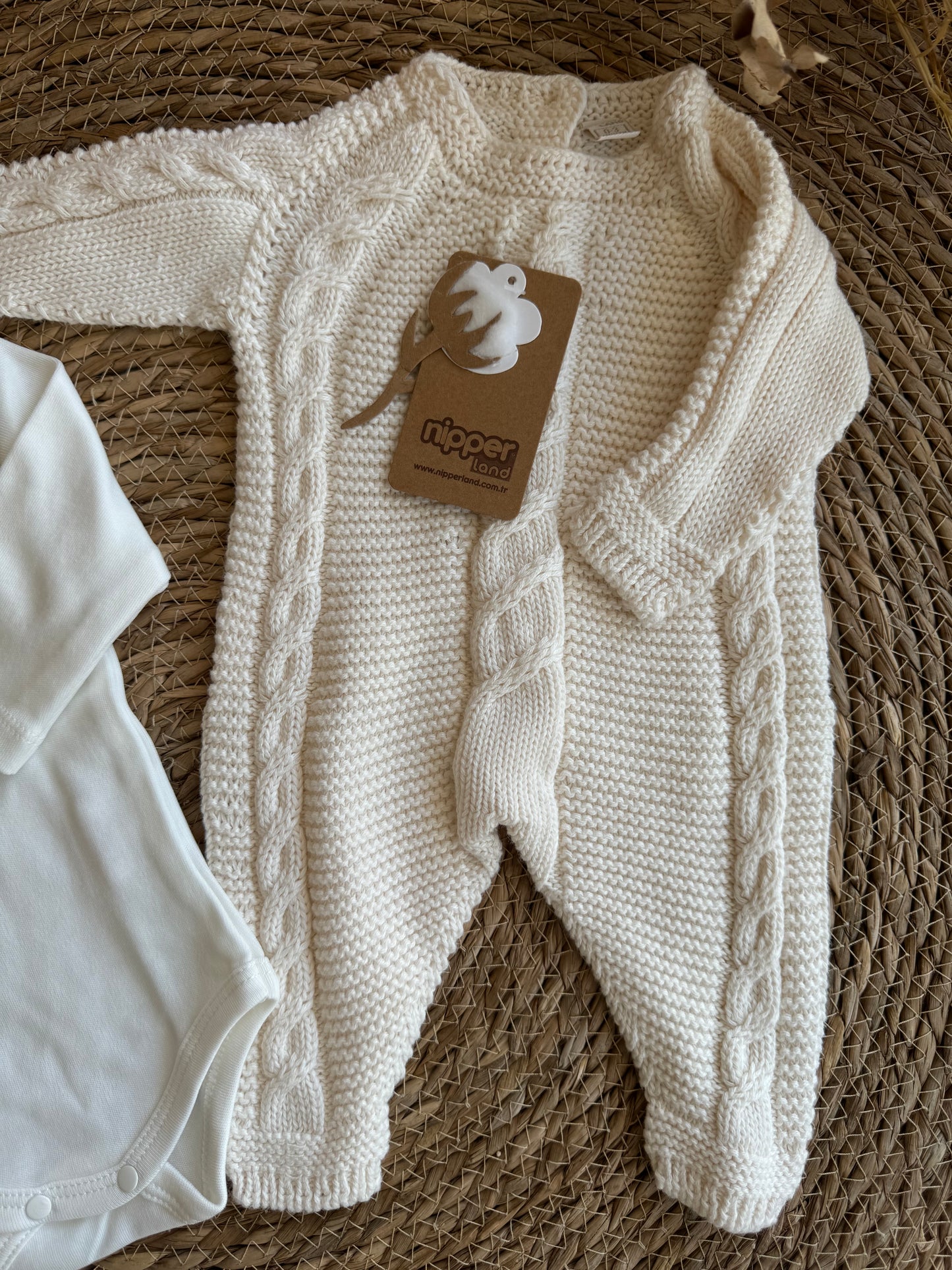 Knitted set of 3 pieces - Beige