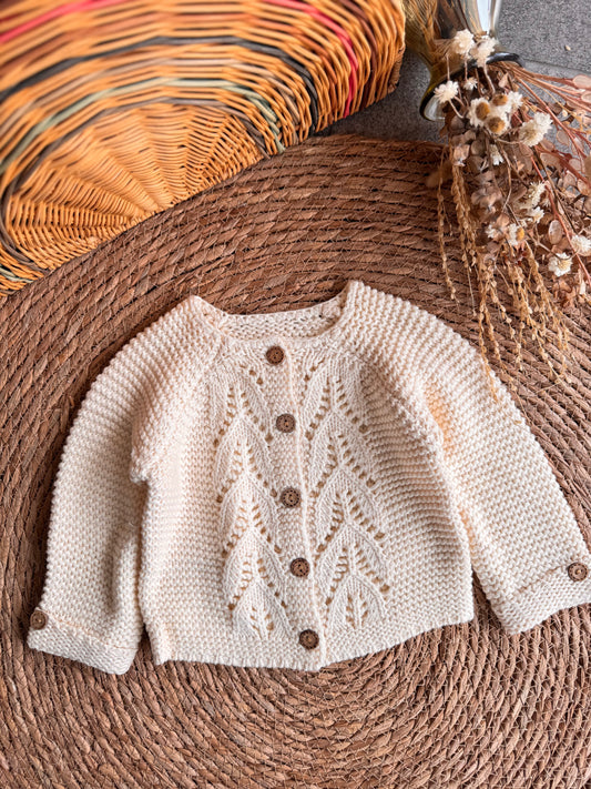 Leaf Knit Baby Cardigan