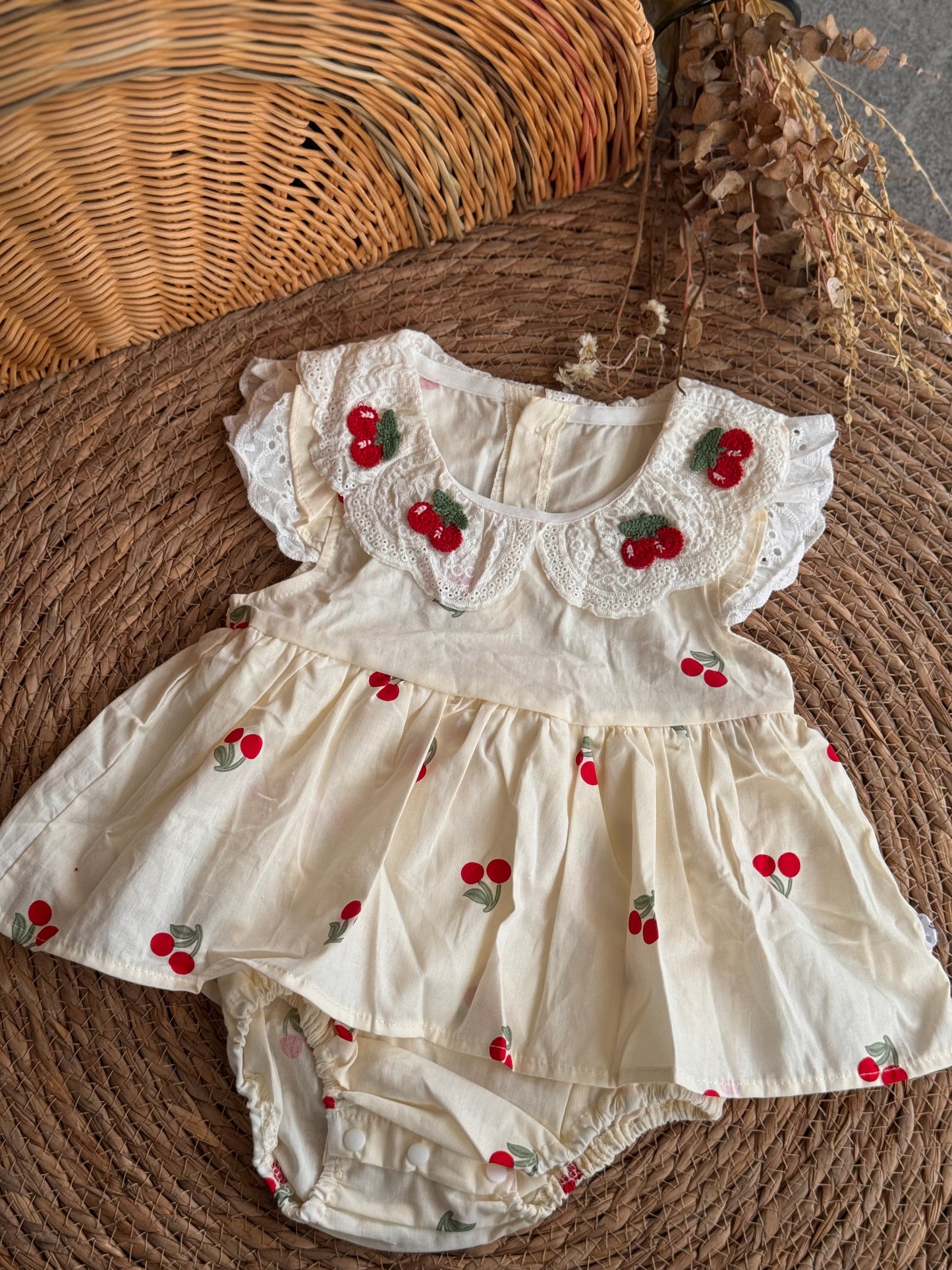 Cherry Lace Romper