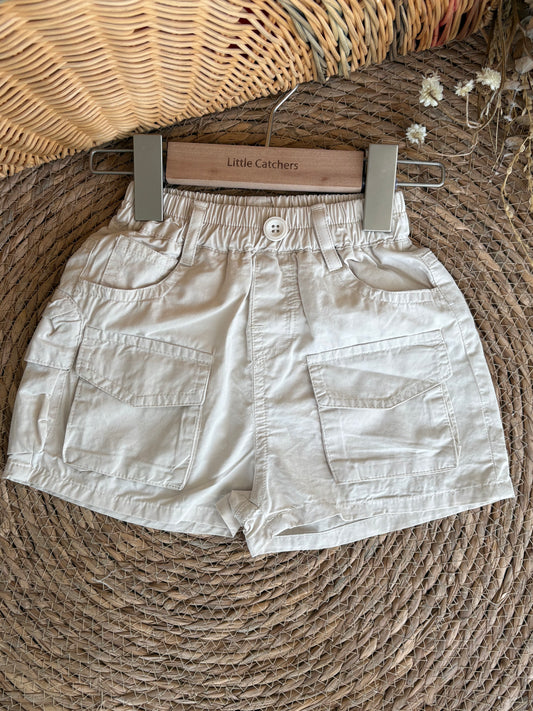 Beige Cargo Shorts