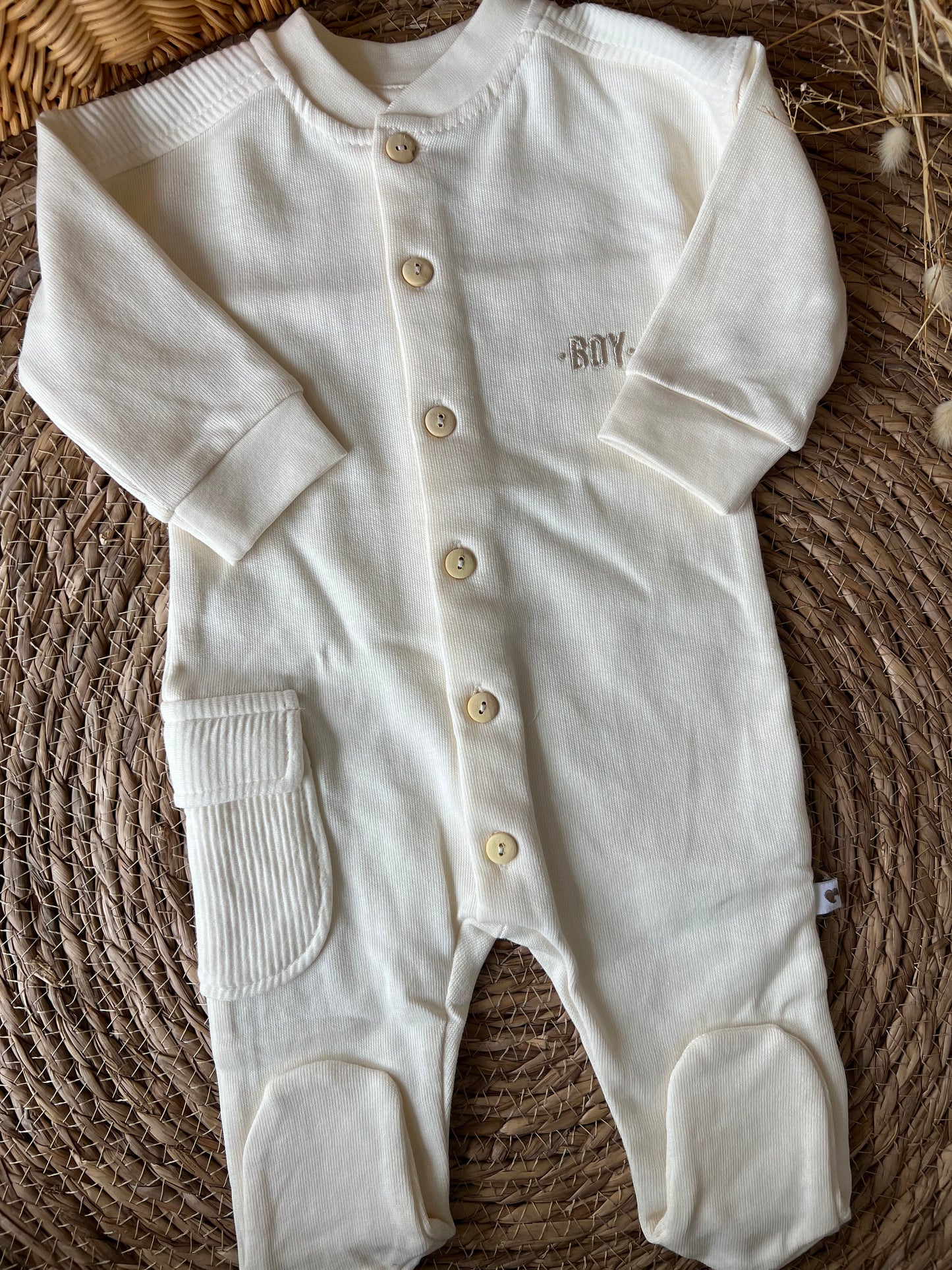 Baby Boy Overall-Off White